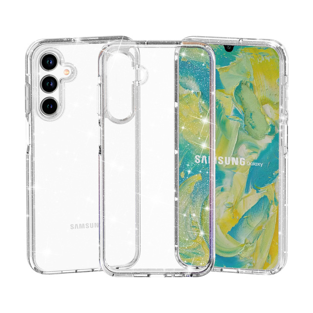 Luxury Glitter Shinning Clear TPU PC Mobile Phone Shockproof Cover Case for Samsung Galaxy A15 A25 A35 A55 5G