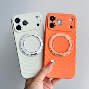 JOYPORODO S109 Fashion Wave Liquid Silicone Phone Case Wholesale for <b>iPhone</b> 15 16 17e Pro Max Magnetic <b>Holder</b> Silicone Case - Product Image 5