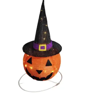 24-Inch Single-Tier Pumpkin Ghost Christmas Figurine Toy For Holiday Decor