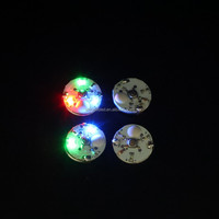 Module d'éclairage LED rond rouge vert bleu, trois modes, contrôle par bouton, mini puce LED pour décoration artisanale