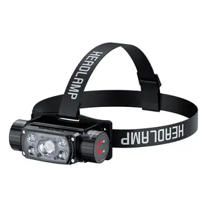 Hot Sale Sensor Miner Head Lamp IP65 Waterproof LED USB Rechargeable Headlight Headlamp for Outdoor Camping 9 Modes