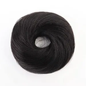 Hiasan rambut manusia untuk wanita, rambut lurus lingkaran kepala Sanggul karet elastis 15g