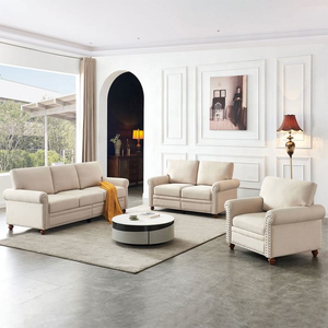 أريكة منتصف القرن 3 مقاعد لغرفة المعيشة غرفة نوم المنزل والمكتب معتنقة وسادة لينة نمط الرجعية الأثاث هو الأكثر مبيعا - Product Image 3