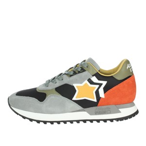 Sneakers basse Drac-01-D06 classica in tomaia in pelle di mucca grigia/nera con soletta in vera pelle morbida e confortevole - Product Image 1