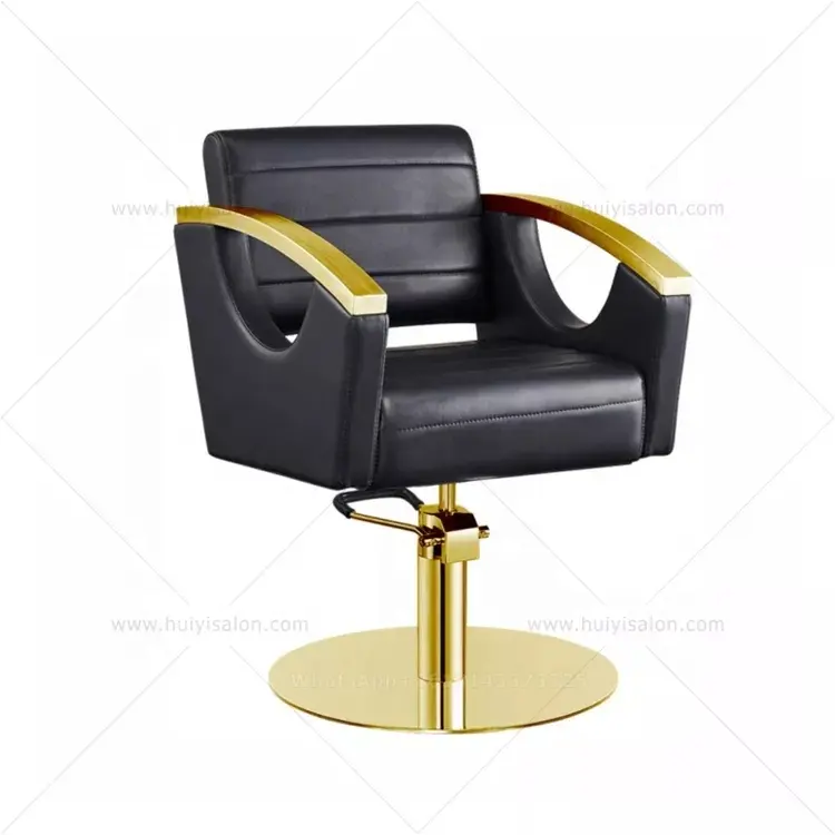 Cadeira de salão clássico pode levantar e girar aço inoxidável cabeleireiro cadeira salão de beleza