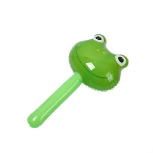 Großhandel aufblasbare Spiel Requisiten aufblasbare Tierkopf Long Stick Kinder aufblasbare Hammer Spielzeug mit Glocke