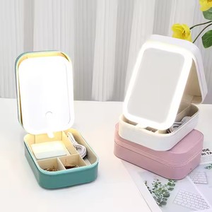 Nuevo Estuche de Maquillaje de Viaje Personalizado, Organizador de Cosméticos con <span class=keywords><strong>Espejo</strong></span> LED y Luz, Bolsa de Maquillaje de Viaje - Product Image 5