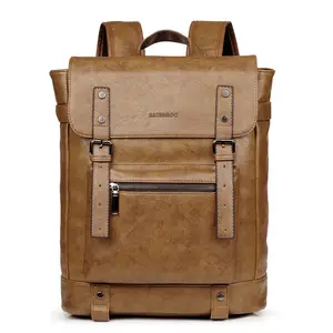 Hot Selling Hohe Qualität Große Kapazität Vintage PU Leder Outdoor Laptop Herren Rucksack