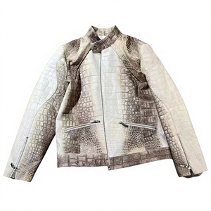 Blouson aviateur en peau de mouton personnalisé avec logo, fermeture éclair frontale, col rabattable, imperméable, coupe-vent, respirant, écologique et épais - Product Image 4