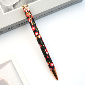 Regalo per la Festa della Mamma, Penna a Sfera in Metallo Floreale, Logo Personalizzato, Penne Dorate Rosa, Regalo per Lei, Set Souvenir in Confezione - Product Image 5