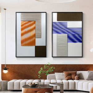 Décoration d'intérieur moderne luxe encadré oeuvre 3D fait à la main acrylique mur Art abstrait géométrique décoratif peintures salon - Product Image 2