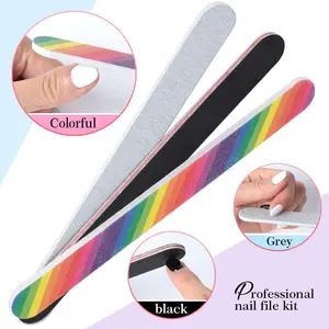 Hochwertiges Maniküre-Werkzeugset Doppelseitige Nagel feile Großhandel Rechteckiger Nagel puffer Nail Art Tools Nagel haut zange und Drücker