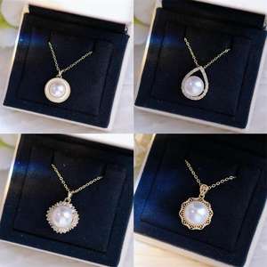 Zhuji Zhizhen lance un pendentif en or 14 carats haut de gamme avec perle véritable, nouvelle vague de bien-être avec une atmosphère polyvalente, livraison gratuite - Product Image 4