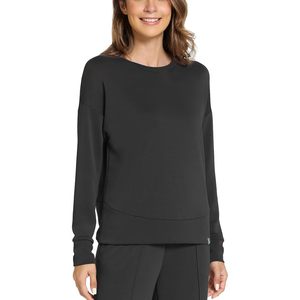 Women's Crewneck Sweatshirt Lightweight <b>Long</b> <b>Sleeve</b> <b>Top</b> Black Plus Size Comfort Fit Casual Wear Hoodies - Product Image 3