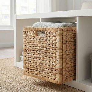 Gourd Grass Woven Storage <b>Basket</b> Rectangle <b>Foldable</b> Neatening Storage <b>Basket</b> - Product Image 2