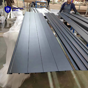 ガソリンスタンド用商業建築木製調金属外装スクリーンアルミクラッドサイディングソフィット天井 - Product Image 5