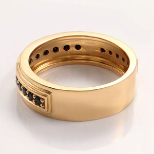 Ювелирные изделия, оптовая продажа, обручальное кольцо в стиле хип-хоп на заказ, желтое кольцо из натурального золота 22 К, черное кольцо из муассанита, ювелирные изделия для мужчин - Product Image 4