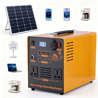 Station d'alimentation portable 600W 600 Watt 1200Wh avec panneaux solaires, mini système d'énergie solaire tout-en-un pour onduleur et batterie solaires