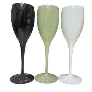Copas de Vino de Plástico Acrílico de Alta Calidad, Irrompibles, de Grado Alimenticio, Copas de Vino de Colores para Fiestas, Copa de Champán - Product Image 1