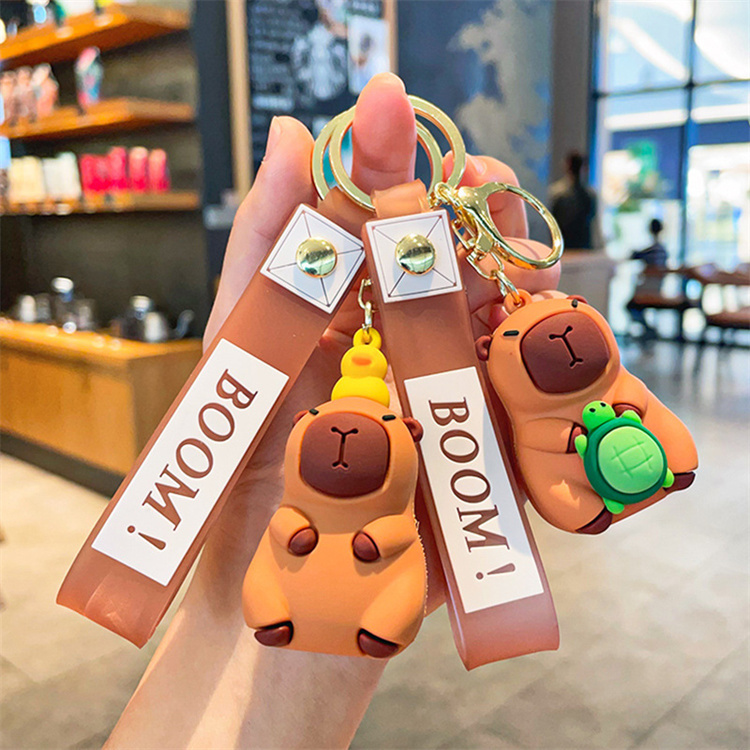 Porte-clés Capybara En Silicone – Appuie Pour Faire Des Bulles, Mignon, Décoration Sac Ou Voiture, Cadeau Ados/adultes (marron)