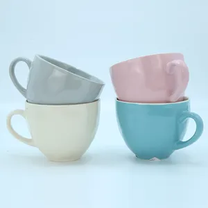 Bán buôn bán chạy nhất mới phong cách 450ml-580ml Vòng Gốm xách tay lớn súp Mug với xử lý màu Jumbo