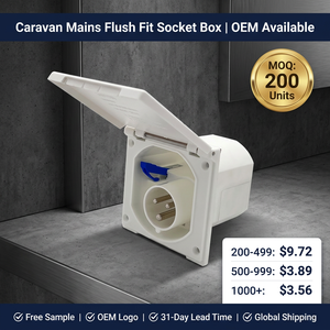 IP44 16A 230V CEE Camping <strong>Caravan</strong> <strong>Mains</strong> Flush Fit Hook up Extension Power Supply Mounting <strong>Plug</strong> Socket Inlet With Hinged Lid - Product Image 6