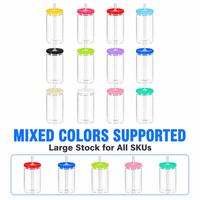 Prêt à expédier depuis l'entrepôt américain : Lot de 48 verres transparents de 16 oz, livraison gratuite, vente en gros, verres à sublimation pour canettes de soda