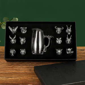 Cổ điển thủy tinh cổ điển cung hoàng đạo chai thiết lập sáng tạo mười hai cung hoàng đạo men ly rượu vang Bộ chia rượu vang Trung Quốc Hộp quà tặng - Product Image 5