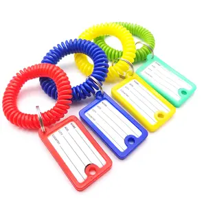 Mix Color Square Clear, Plastic Keychain Pvc Key Tags Id Label Name Tags With Split Ring For Baggage Key Chains Key Rings/