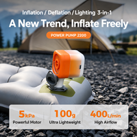 Mini pompe à air électrique rechargeable, gonfleur et aspirateur portable avec lumière LED pour matelas de camping et sacs de rangement