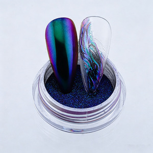 Poudre à ongles effet miroir caméléon optique, paillettes chromées irisées changeantes de couleur pour manucure, vente en gros - Product Image 4
