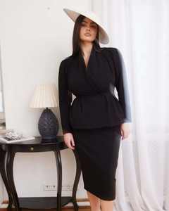 YFY personnalisé 2025 automne femmes deux pièces costume ensemble élégant bureau Blazer a-ligne jupe sur mesure vêtements de travail <span class=keywords><strong>tenue</strong></span> formelle - Product Image 3