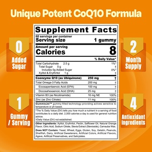 Vente en gros de gommes à base de CoQ10 sans sucre pour femmes et hommes <span class=keywords><strong>Plus</strong></span> Omega-3 <span class=keywords><strong>Zinc</strong></span> et Nicotinamide - Product Image 2