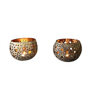100% Natural Eco-friendly Heat Resistant Coconut <b>Shell</b> Candle Holder & Tea <b>Light</b> Holder Durable Scented Eco2go Vietnam - Product Image 1