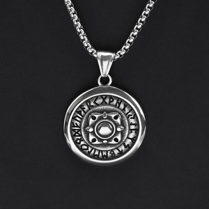 <b>Titanium</b> Steel Men's Pendant Stainless Steel Necklace Vintage Viking Shield Themed Pendants Gift Jewelry - Product Image 4