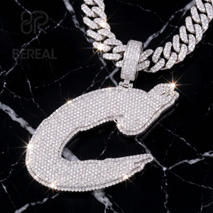 Factory Outlet Moissanite Custom 925 <b>Silver</b> Iced Out Pendant Hip Hop Style 925 <b>Silver</b> Letter pendant Fine Man Jewelry - Product Image 1