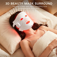 Masque facial LED portable pour la thérapie par la lumière, photothérapie à domicile, masque de soin du visage à lumière rouge, lèvres, 7 couleurs