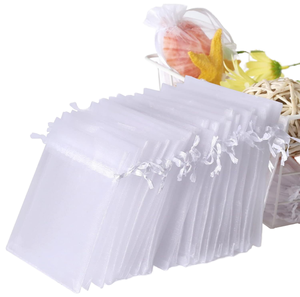 Sac en filet cadeau de Noël, sac à cordon coloré, sacs d'emballage pour viande séchée - Product Image 1