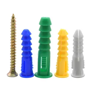 Elehk Anchor Plastic Wall Ribbed Anchors Plugs Yellow Blue White Green Various Color And Size Expansion Ribbed Wall Plug