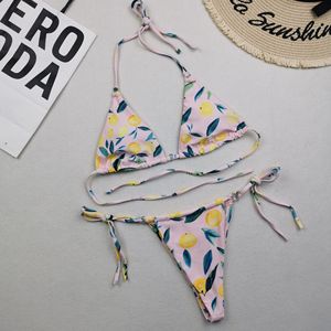Traje de Baño Personalizado, Bikini Triangular con Tiras para Mujer, Micro Bikini para Playa, Traje de Baño Sexy, Fabricantes OEM ODM, Ropa de Playa 2024 - Product Image 6