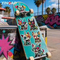 Autocollants personnalisés pour motos robotisées Cyberpunk, imperméables, résistants aux UV, adhésifs en PVC découpés, autocollants de dessin animé pour skateboards