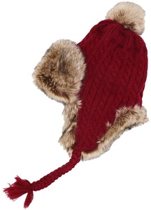 Sombrero de piel sintética para mujer, <span class=keywords><strong>gorro</strong></span> de cosaco ruso con orejera, <span class=keywords><strong>gorro</strong></span> grueso de <span class=keywords><strong>nieve</strong></span> para esquí, para mantener el calor, orejeras de lana tejidas - Product Image 2