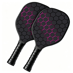 Ensemble de raquettes de pickleball en fibre de verre à noyau épais haute performance, 2 raquettes, 2 balles intérieures, 2 balles extérieures, avec sac de transport - Product Image 1