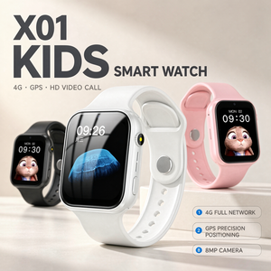 สมาร์ทวอทช์เด็กแบบกำหนดเอง OEM รองรับ 4G หน้าจอสัมผัส ใส่ซิมการ์ดได้ ใช้งานร่วมกับ IOS Android โทรศัพท์ได้ รองรับการโทรสองทาง รุ่น X01 - Product Image 1