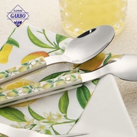 Ensemble de couverts à poignée en plastique avec impression motif citron, couteau, fourchette, cuillère, vente chaude, pour supermarché