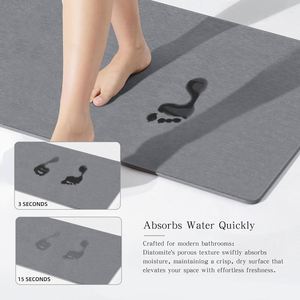 Tapis de bain écologique en diatomite naturelle, fabriqué à la machine, avec gravure personnalisée, absorption rapide, design classique, pour la douche - Product Image 4