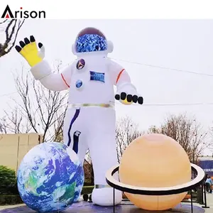 Không gian Chủ Đề Công viên Vuông đường phố trang trí triển lãm hiển thị Inflatable phi hành gia người đàn ông người phụ nữ mặt trăng Trái Đất hành tinh mô hình lớn