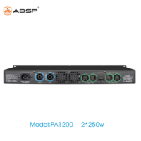 Amplificateur de puissance audio numérique ADSP PA1200 2*250W 2 canaux 1u métal 0Hz~20kHz Réponse en fréquence 3dB Rapport signal/bruit 80dB Portable XLR