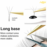 Extensiones de Pestañas A-RIX de Precisión, Forma Estrecha en W, Volumen Completo, Hechas a Mano con Pelo Sintético, Libres de Crueldad Animal, Veganas, de Larga Duración para Salón