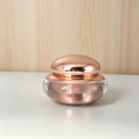 Pot de crème cosmétique ovale de luxe en acrylique or rose 30g 50g avec couvercle à vis et bord perlé